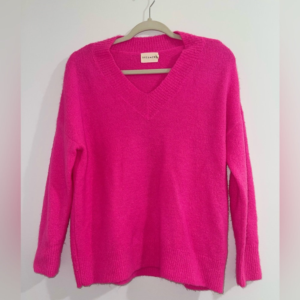 Pink V-Neck Sweater